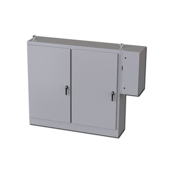 3 Point Latch with Padlock Handle Electrical Enclosures, 72 in H, 18 in D, 77-3/4 in W